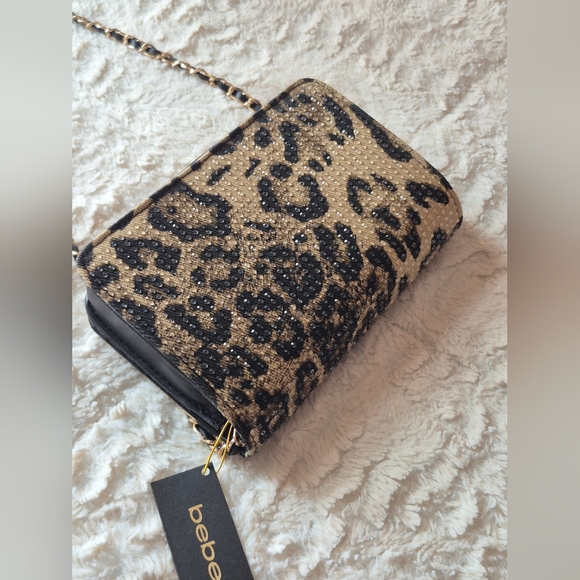 NWT Bebe Animal Print And Sparkle Crossbody Bag, Tetail $79 - Picture 10 of 11